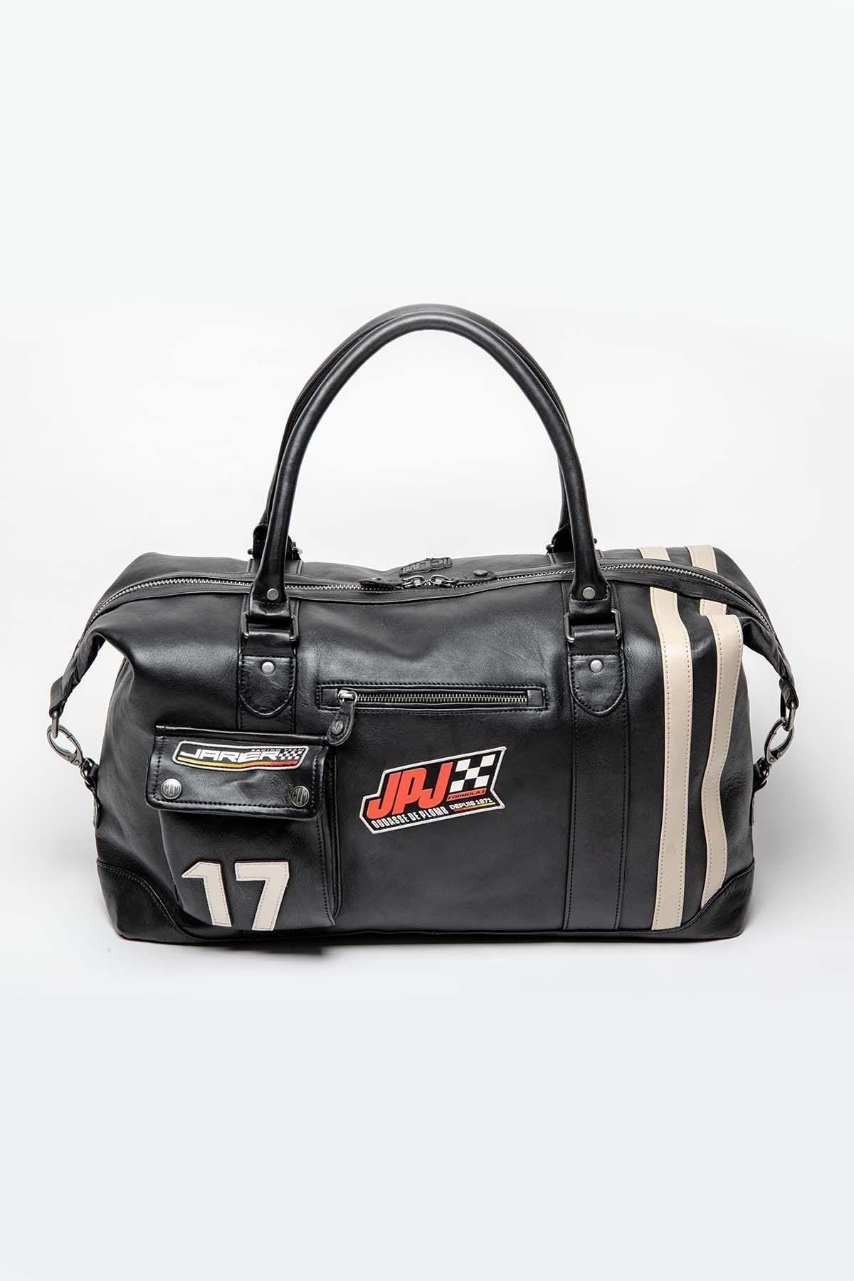Jean Pierre Jarier 48h travel bag in Black leather - Image n°1