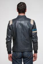 Navy sheepskin jacket honouring Ari Vatanen's motorsport heritage. - Image n°6