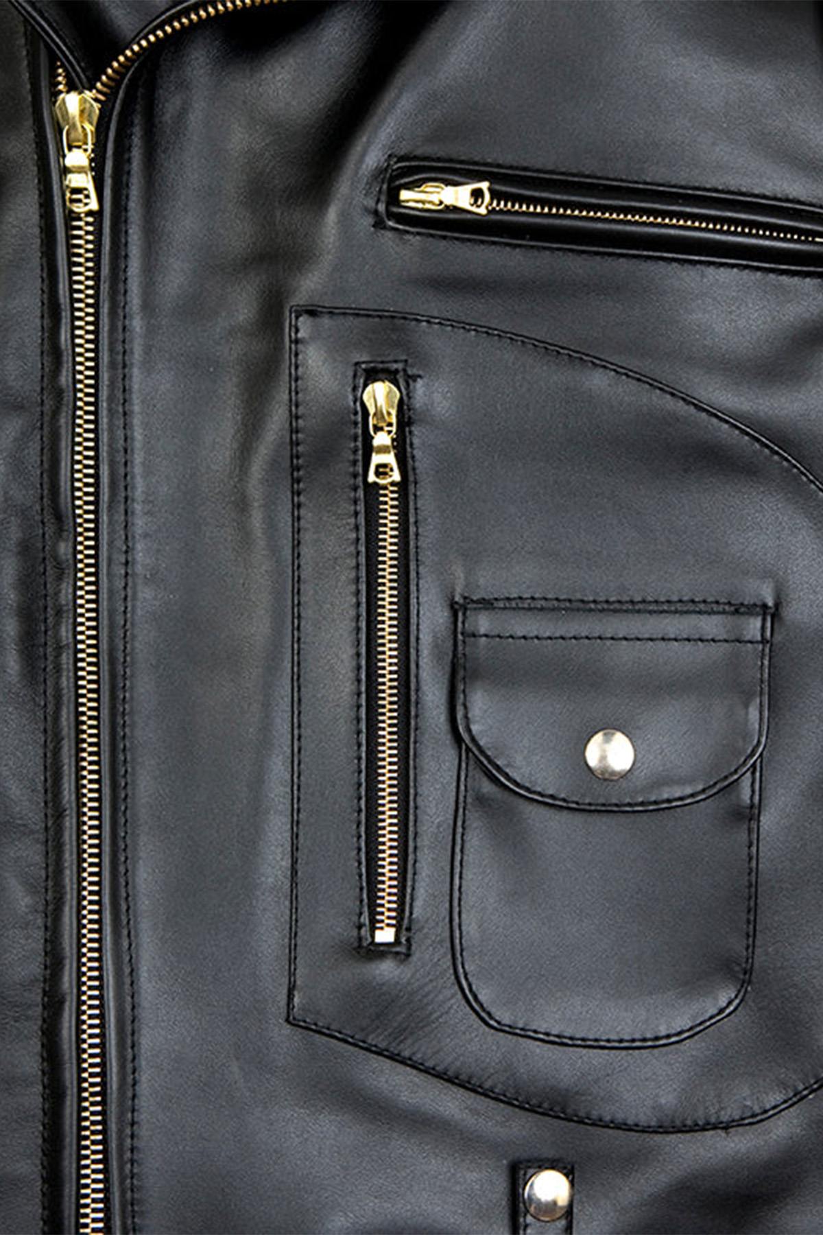 Biker leather jacket with D-Pocket - Image n°3
