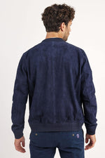 Navy suede goatskin jacket by Redskins, slim fit, aviation-inspired. - Image n°2