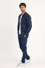 Navy suede goatskin jacket by Redskins, slim fit, aviation-inspired. - Image n°7