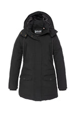 Long parka with removable black hood - Image n°4
