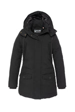 Long parka with removable black hood - Image n°4