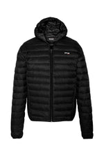 Black nylon quilted down jacket - Image n°1