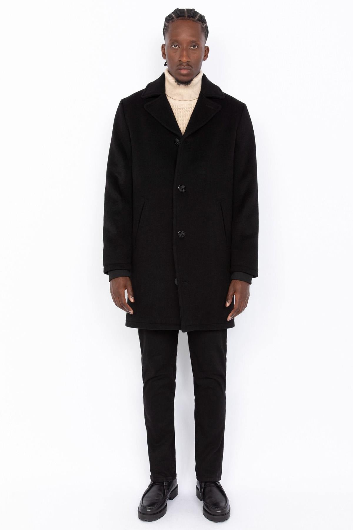 Black long buttoned coat - Image n°2