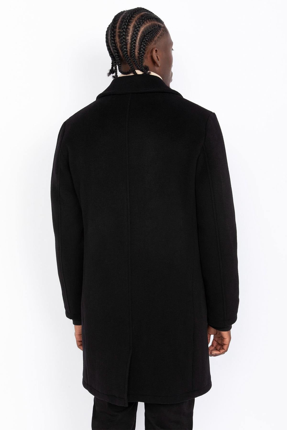 Black long buttoned coat - Image n°3