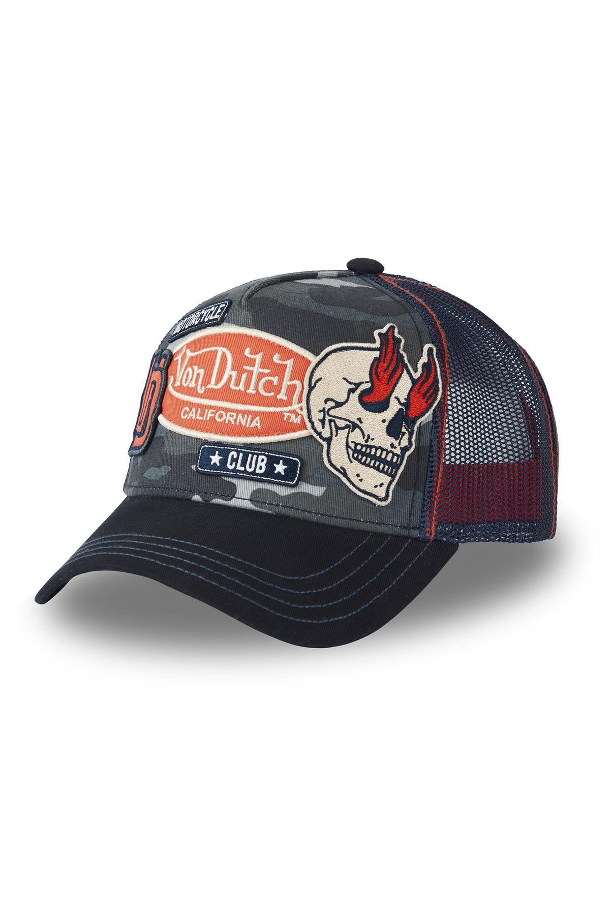 Camouflage pattern trucker cap with patches - Image n°1