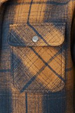Mustard and blue plaid overshirt - Image n°5