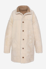 Long reversible double-sided sheepskin coat - Image n°11