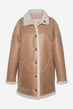 Long reversible double-sided sheepskin coat - Image n°8