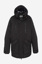 Black multi-pocket hooded parka - Image n°6