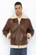 Schott's LC1259 Moka: sheepskin bomber, wartime warmth, vintage charm. - Image n°3