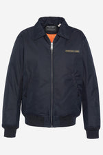 Navy blue textile pilot jacket - Image n°2