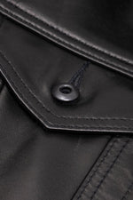 Slim-fit trucker jacket in full-grain cowhide, crafted by Schott USA. - Image n°9
