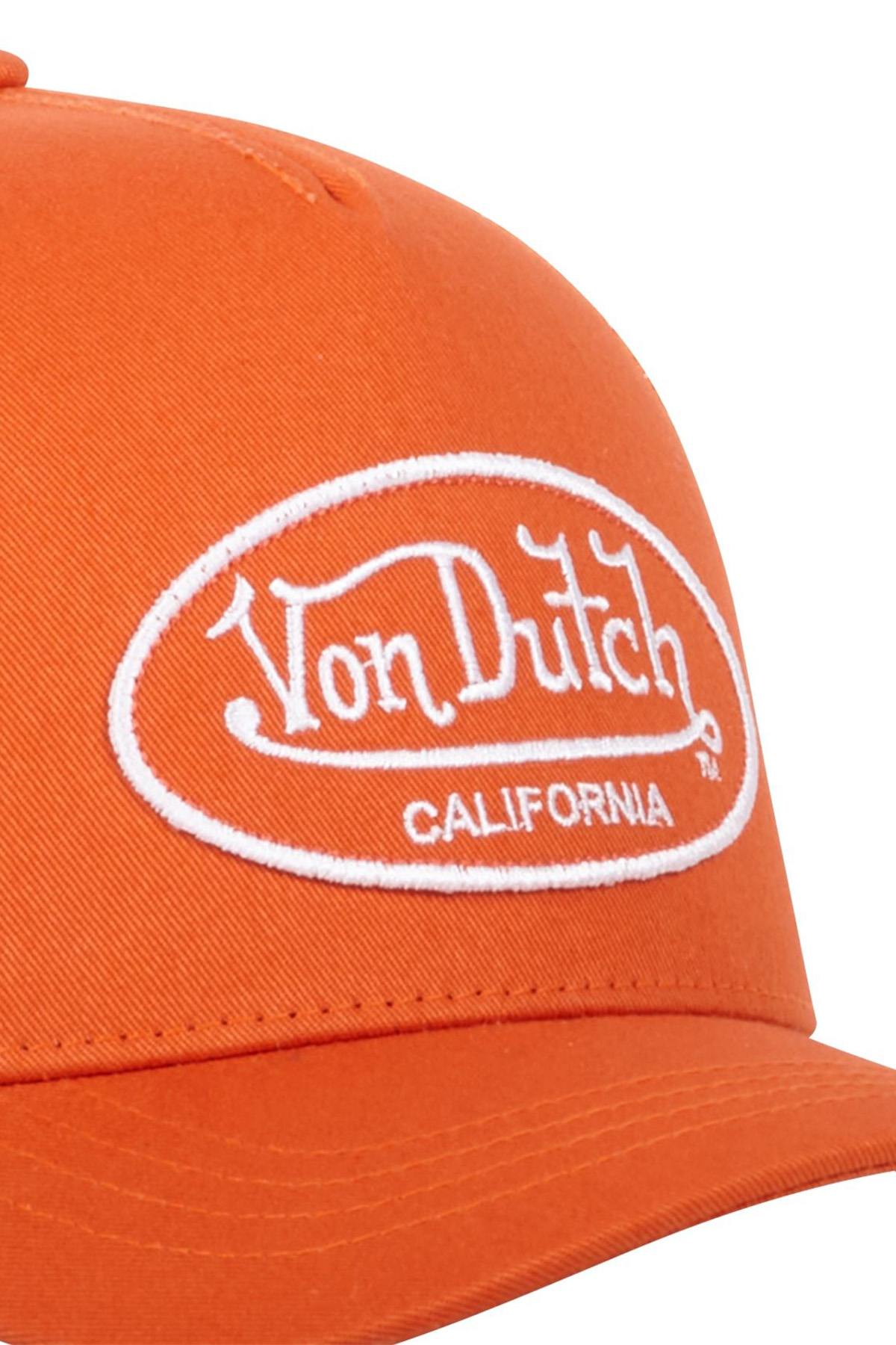 Orange two-material trucker cap - Image n°4