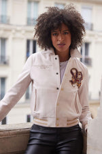 Dragone Blaster: light pink goatskin, slim fit, open-cut design. - Image n°1