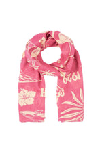 Pink tiki pattern scarf - Image n°1
