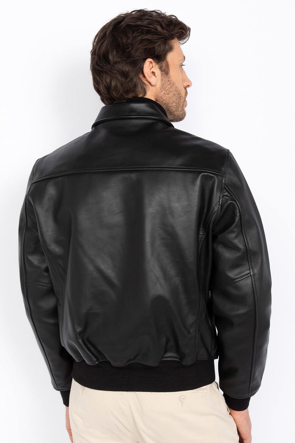 Black cowhide jacket by Schott NYC-timeless, rugged, and versatile. - Image n°3