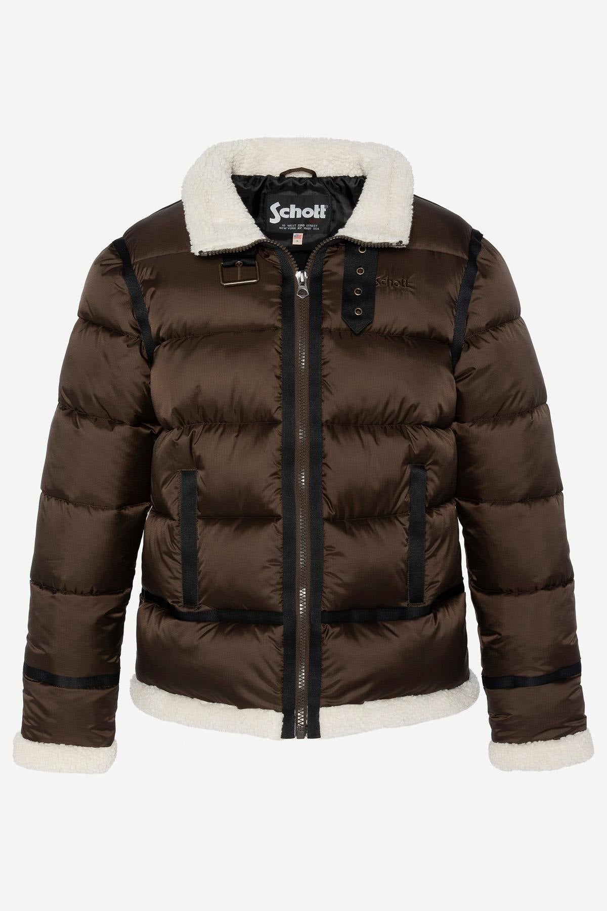 Bomber style textile down jacket - Image n°5