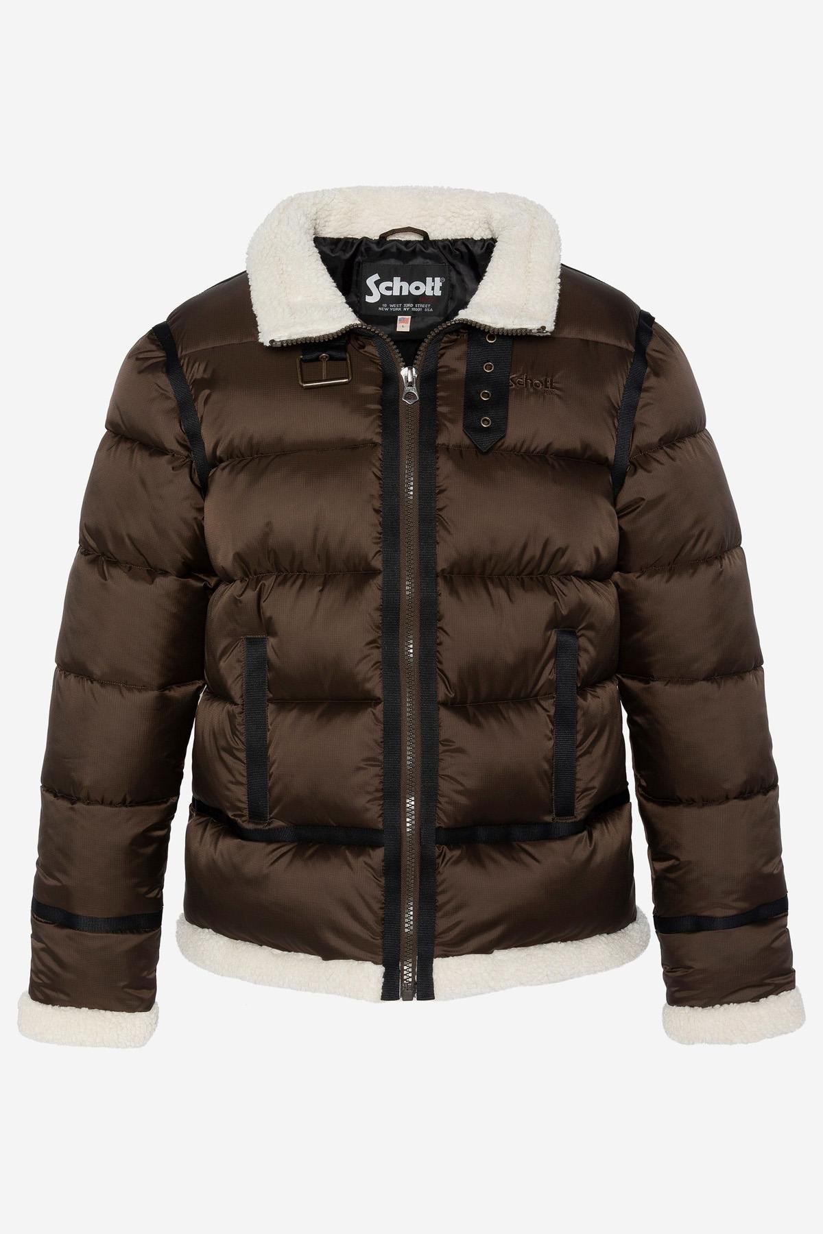 Bomber style textile down jacket - Image n°5