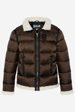 Bomber style textile down jacket - Image n°5