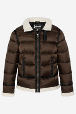 Bomber style textile down jacket - Image n°5