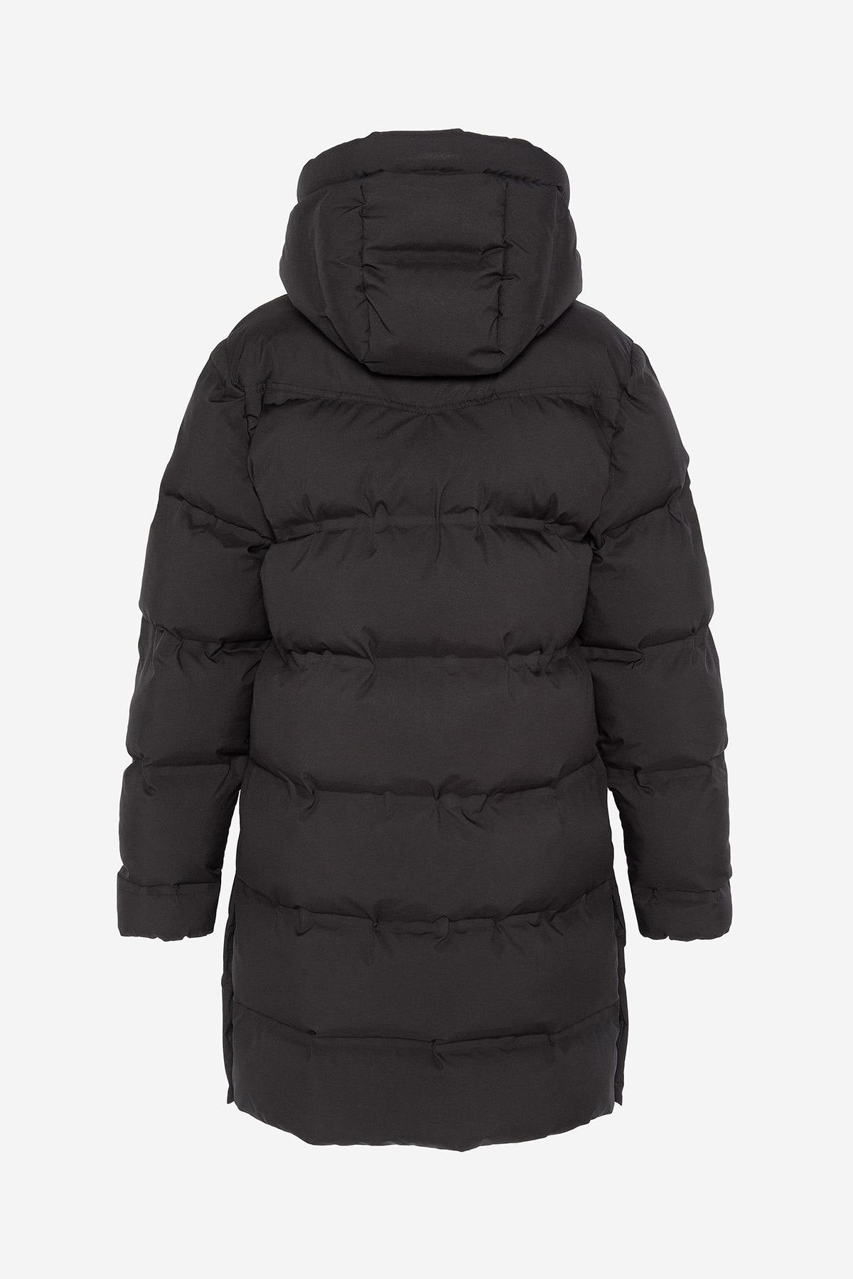 Long black down jacket for women - Image n°2