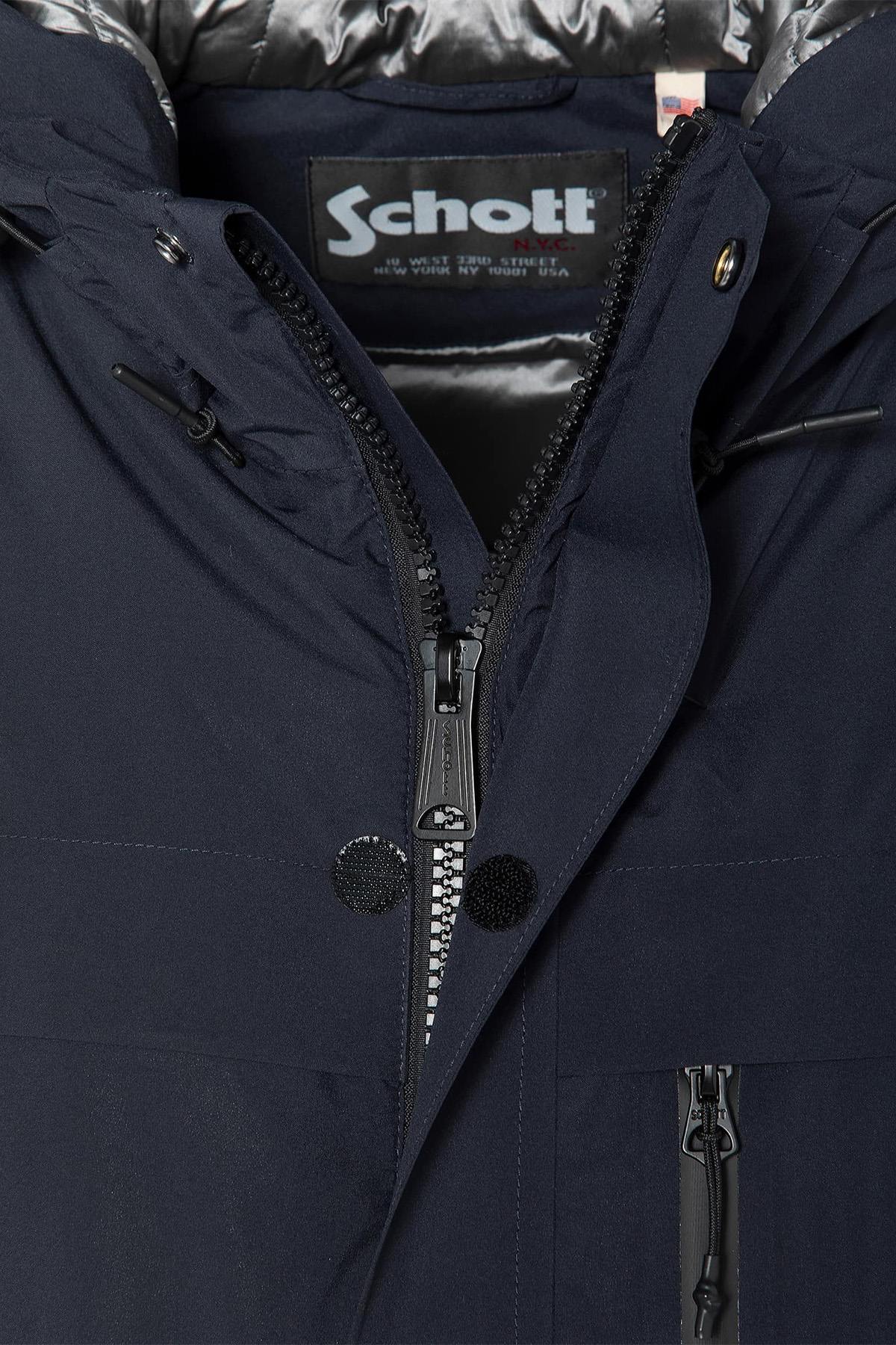 Navy blue outdoor jacket with hood - Image n°7