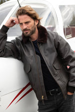 WWII G-1 aviator jacket in aged buffalo leather, robust and vintage. - Image n°1
