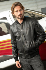 Aeronautica Militare's NERO bomber in full-grain sheep leather. - Image n°3