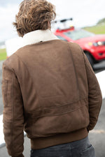 Suede sheepskin aviator in chocolate, Aeronautica Militare's classic. - Image n°4