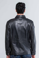 A soft, lightweight black sheepskin jacket inspired by Steve McQueen. - Image n°2