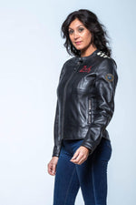 Le Mans-licensed black lambskin jacket, sporty and refined. - Image n°5