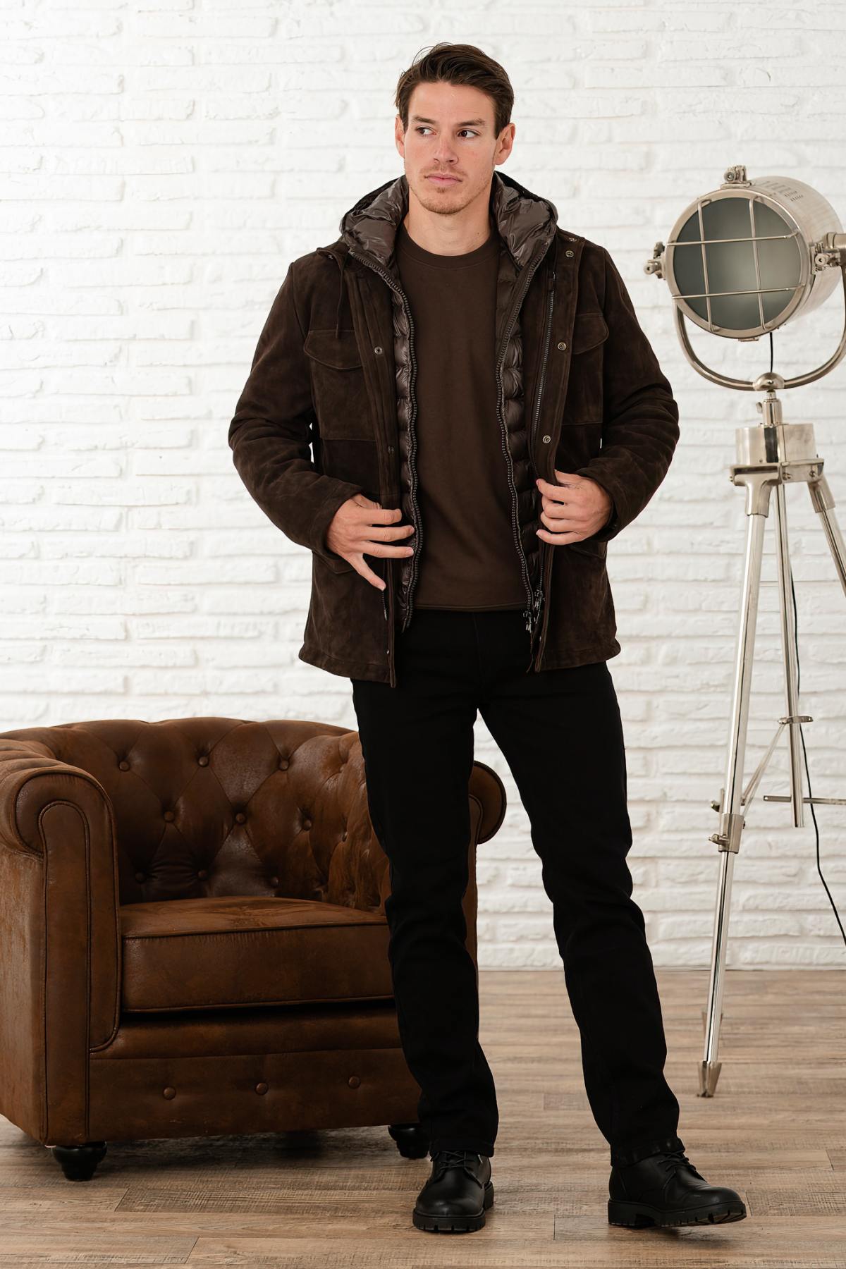 A Moka bonded suede jacket, sleek and versatile for three seasons. - Image n°7