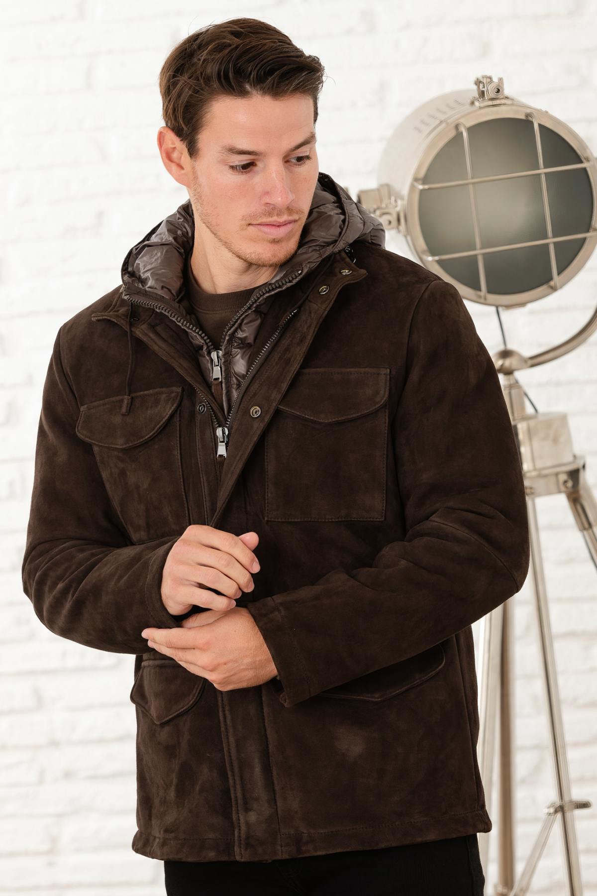 A Moka bonded suede jacket, sleek and versatile for three seasons. - Image n°2