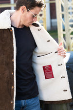Thick buffalo suede jacket with sherpa warmth for winter. - Image n°3