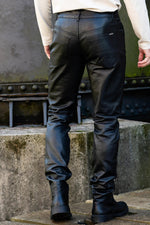 Men's black leather trousers - Image n°2