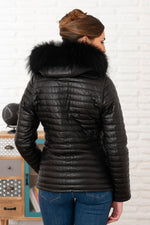 Sleek lambskin coat: zip closure and secure zipped pockets. - Image n°3