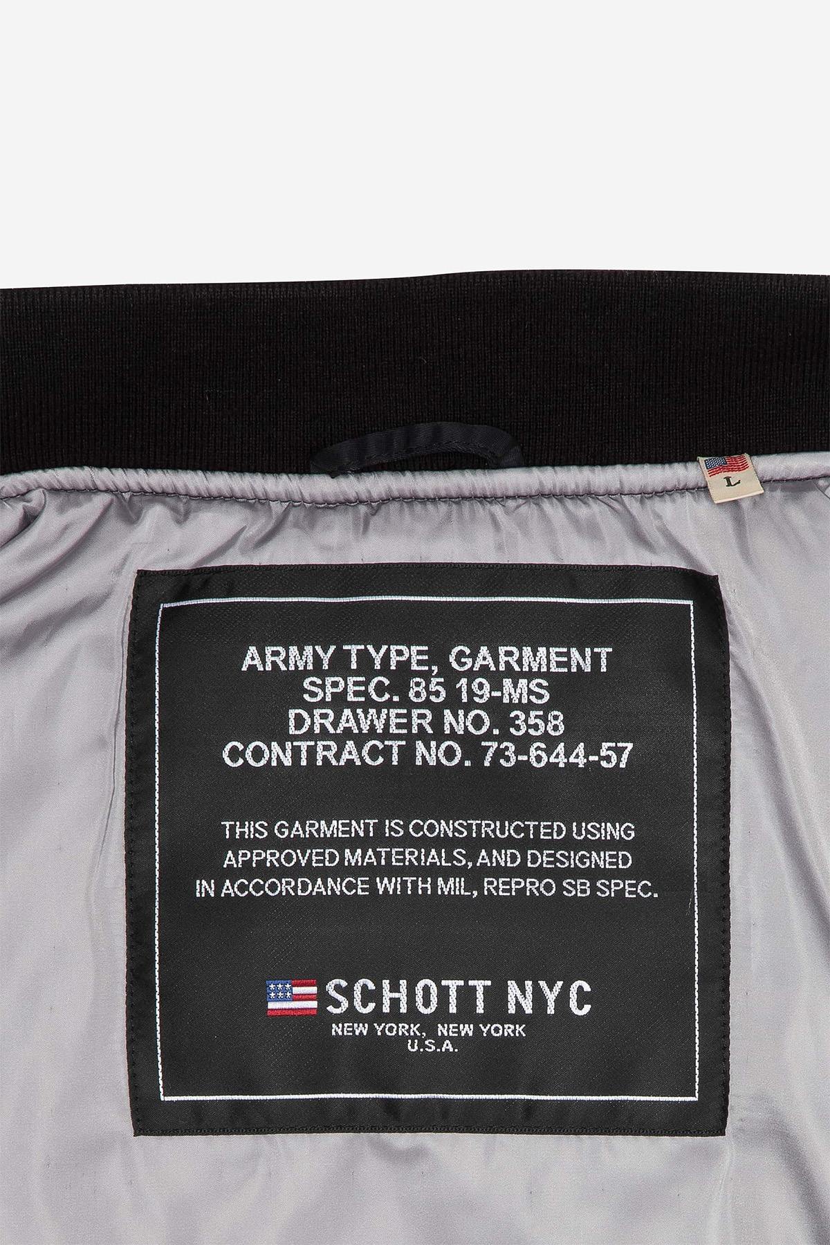 Black Recycled Nylon Washed MA-1 Bomber Jacket - Image n°6