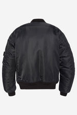 Black Recycled Nylon Washed MA-1 Bomber Jacket - Image n°4
