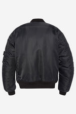 Black Recycled Nylon Washed MA-1 Bomber Jacket - Image n°4