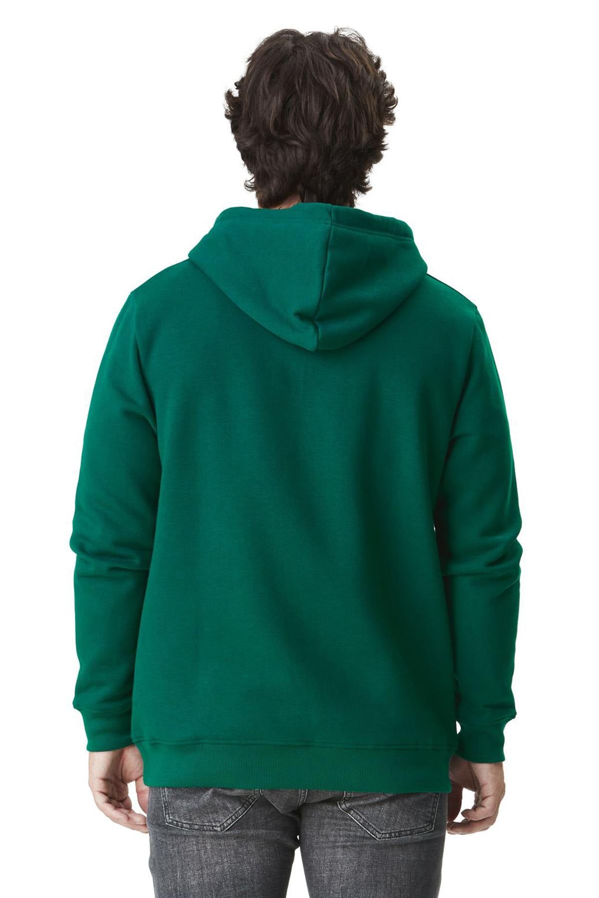 Forest Green Hooded Sweatshirt with Curls Logo - Image n°2