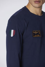 Dark blue long sleeve t-shirt with Frecce Tricolori patches - Image n°4
