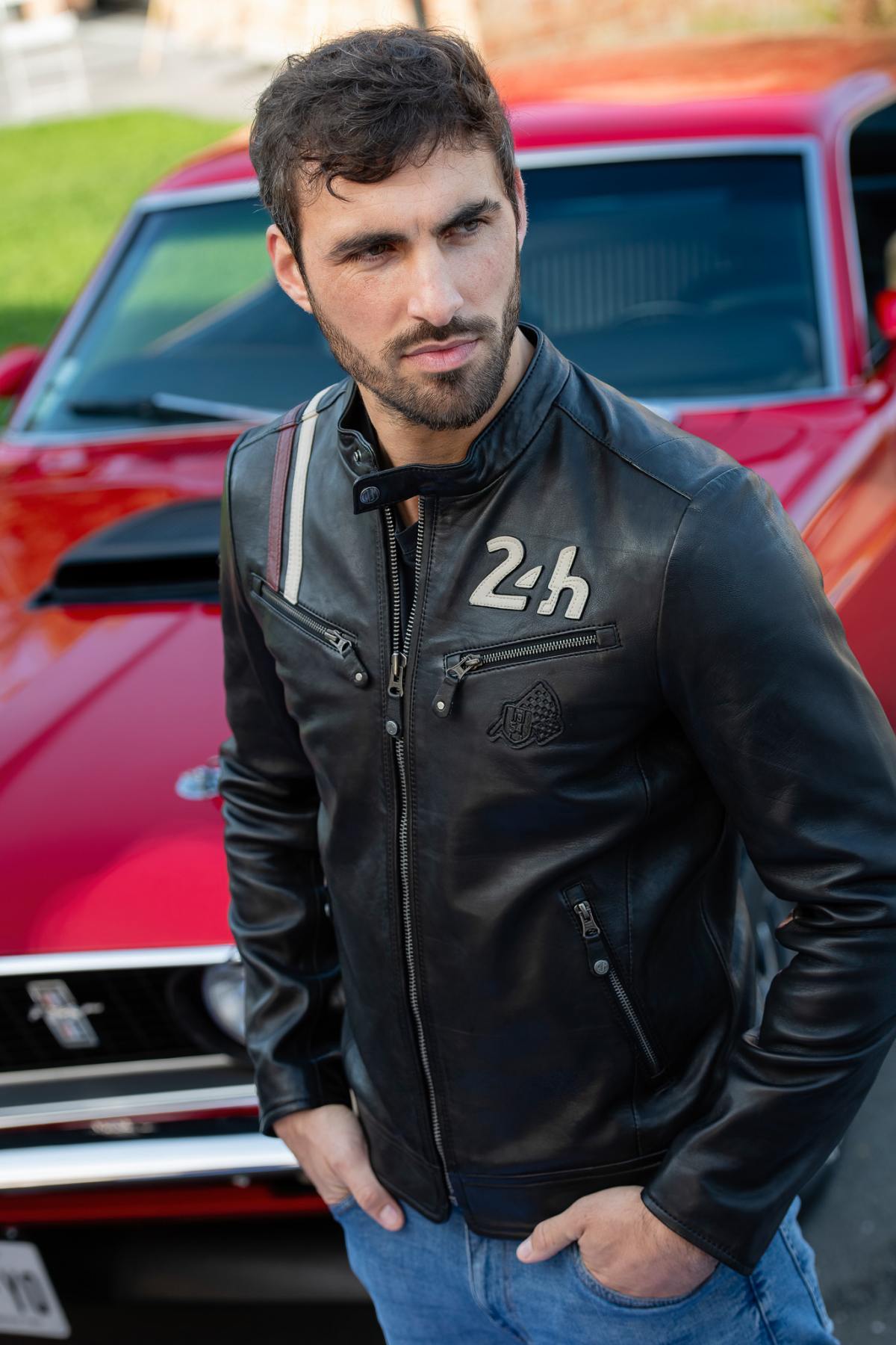 A 24H Le Mans-licensed lambskin jacket, inspired by Brando's biker style. - Image n°5