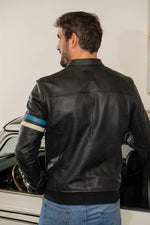 Iconic black sheepskin jacket from the 24 Hours of Le Mans collection. - Image n°3