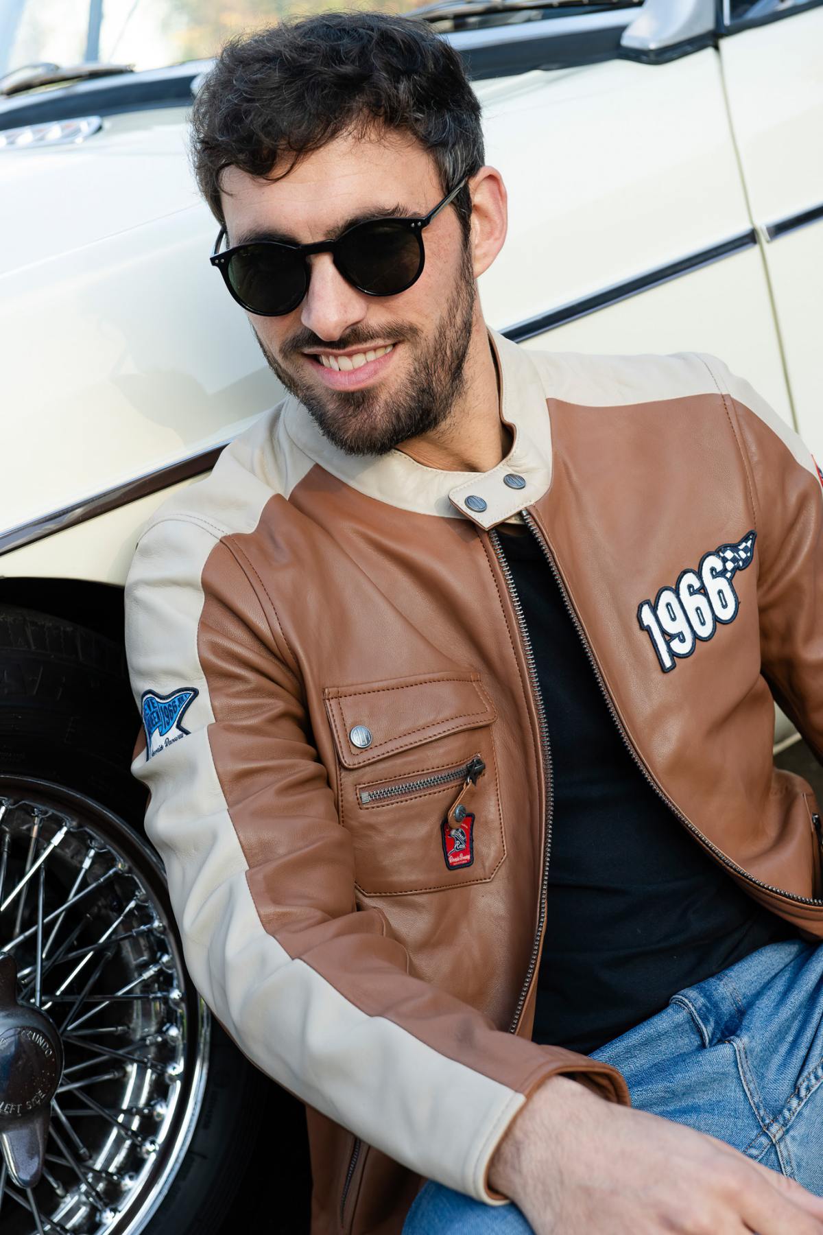 ROY TOBACCO sheep leather jacket. Soft, light, and timelessly cool. - Image n°1