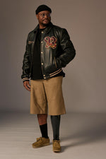 Oversized cowhide jacket with dragon embroidery and Redskins accents. - Image n°12