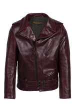 Thick and sturdy perfecto in burgundy leather Made in USA - Image n°3