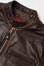 DAYTONA RUST: rust-hued buffalo leather, slim cut, lined for bikers. - Image n°11