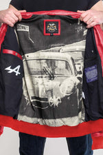 Sheepskin jacket in racing red, biker collar. Regular fit, year-round. - Image n°5